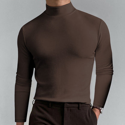 Ultimate Comfort Men's High Neck T-Shirt – Stretch, Breathable, Slim Fit for Gym & Daily Wear!