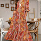 V-Neck Bohemian Side Split Flowy Dress