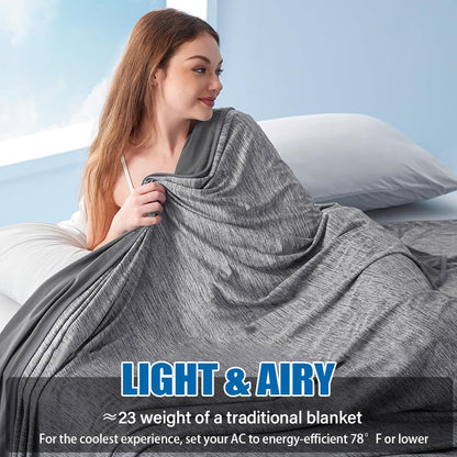 🌸Summer Hot Sale-50% Off ✨Cooling Blanket for Night Sweats - Advanced Temp-Regulating Comforter for Hot Sleepers, Stay Cool & Sleep Better