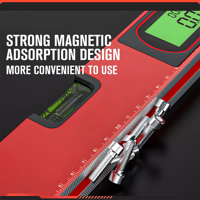 📏 Multi-Function Magnetic Level with LCD Digital Display – High Precision for Construction & DIY ⚡