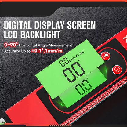 📏 Multi-Function Magnetic Level with LCD Digital Display – High Precision for Construction & DIY ⚡