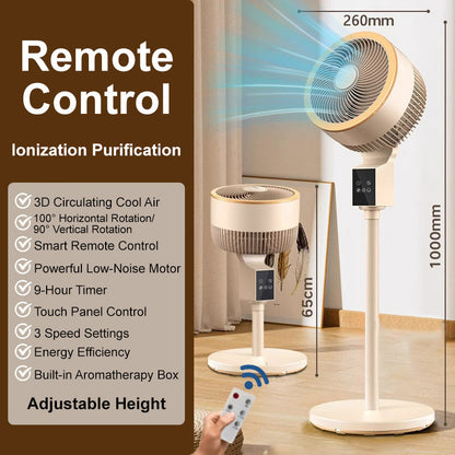 🎁Multi-function Remote Control Smart Fan（Prevent your child from catching a cold by blowing the air conditioner, this fan will help you out）