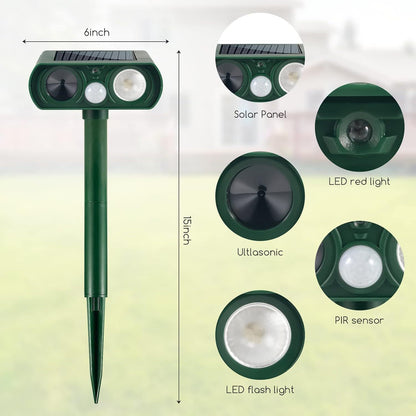 ⏳Time-limited Special⏰Outdoor Solar Powered Ultrasonic Animal Repeller🔊