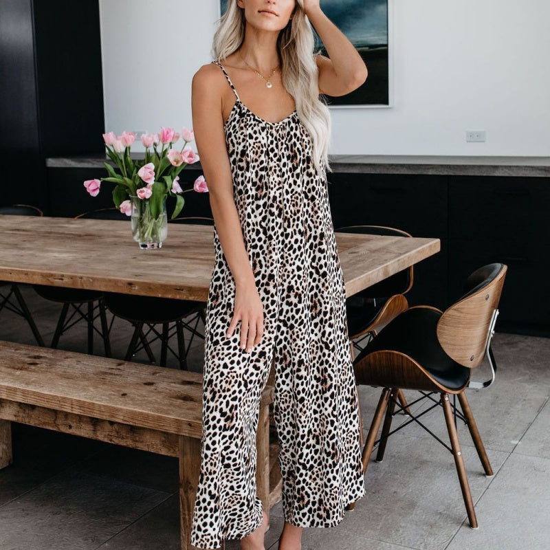 🔥Summer Hot Sale 60% OFF💝✨Women's Fashion Spaghetti Strap Printed Jumpsuit