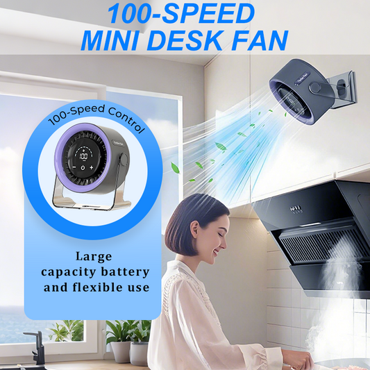 🔥Hot Sale（💥50%OFF）🔥100-Speed Mini Desk Fan with Digital Display