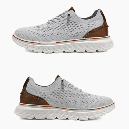Fliwos Men’s Breathable Lightweight Knit Patchwork Sneakers