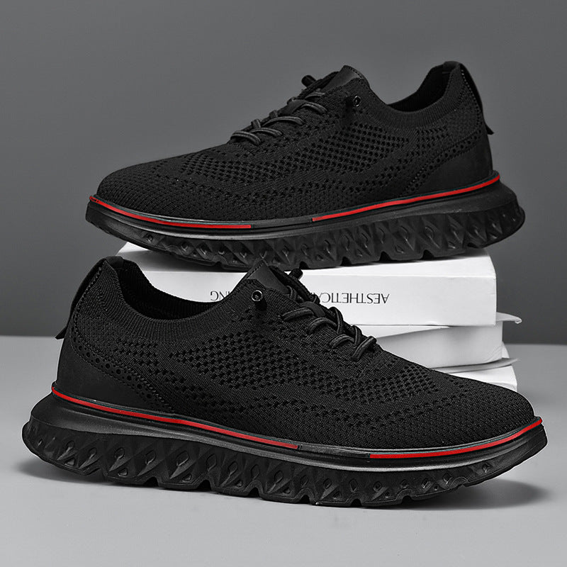 Fliwos Men’s Breathable Lightweight Knit Patchwork Sneakers