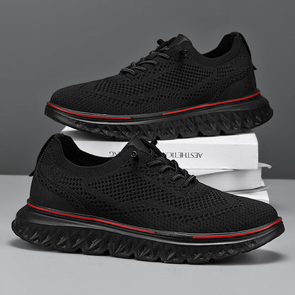 Fliwos Men’s Breathable Lightweight Knit Patchwork Sneakers
