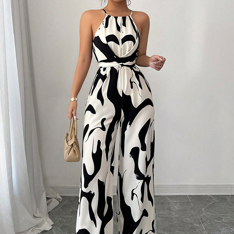 🎁New arrival 50% OFF💥Fashion Color-Blocking Halter Jumpsuit