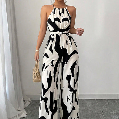 🎁New arrival 50% OFF💥Fashion Color-Blocking Halter Jumpsuit