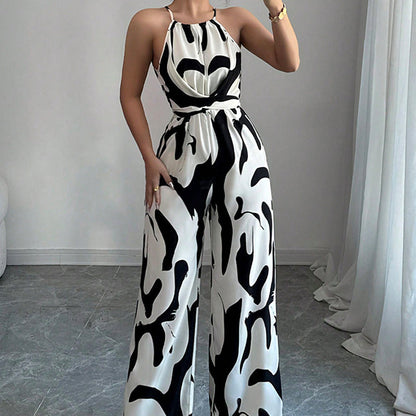 🎁New arrival 50% OFF💥Fashion Color-Blocking Halter Jumpsuit