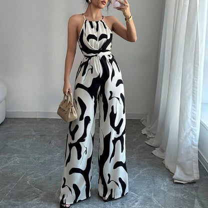 🎁New arrival 50% OFF💥Fashion Color-Blocking Halter Jumpsuit