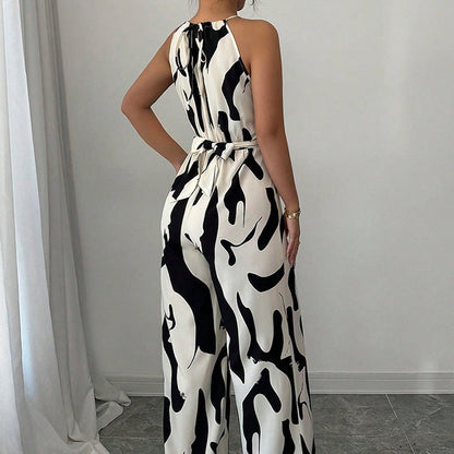 🎁New arrival 50% OFF💥Fashion Color-Blocking Halter Jumpsuit