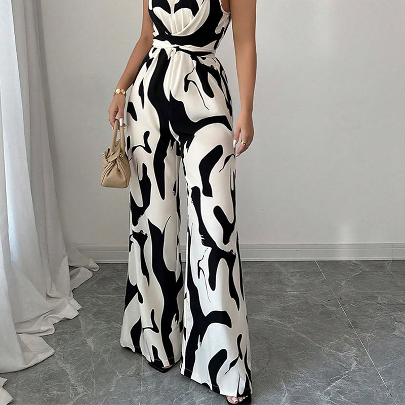 🎁New arrival 50% OFF💥Fashion Color-Blocking Halter Jumpsuit