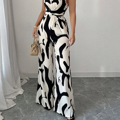 🎁New arrival 50% OFF💥Fashion Color-Blocking Halter Jumpsuit