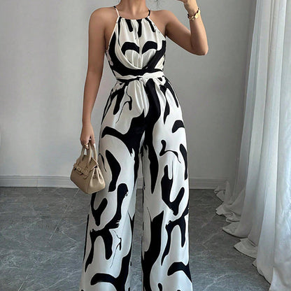 🎁New arrival 50% OFF💥Fashion Color-Blocking Halter Jumpsuit
