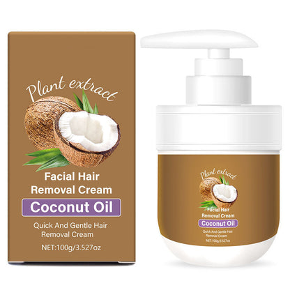 🎁 Buy 1, get 1 FREE! 🥥✨ Coconut facial hair removal cream – Gentle & effective