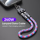 2 IN 1 Cell Phone Lanyard Fast Charging Data Cable