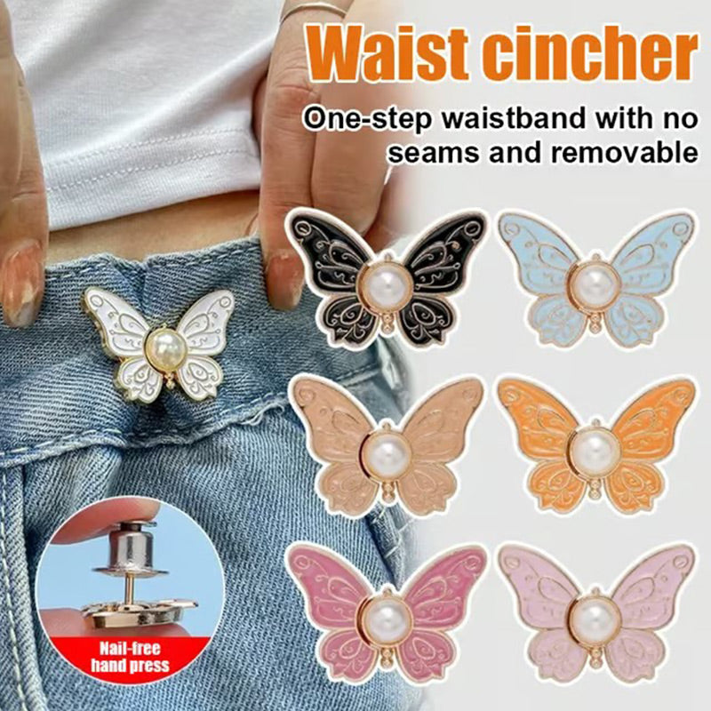 🌸🦋 LAST DAY! BUY 1 GET 1 FREE 🎁💜 Removable Butterfly Waist Adjustment Buckle – No‑Tool, Adjustable Fit for Jeans, Skirts & Dresses, Creates Hourglass Shape ✨👗💃