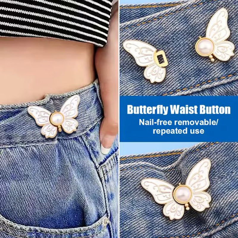 🌸🦋 LAST DAY! BUY 1 GET 1 FREE 🎁💜 Removable Butterfly Waist Adjustment Buckle – No‑Tool, Adjustable Fit for Jeans, Skirts & Dresses, Creates Hourglass Shape ✨👗💃