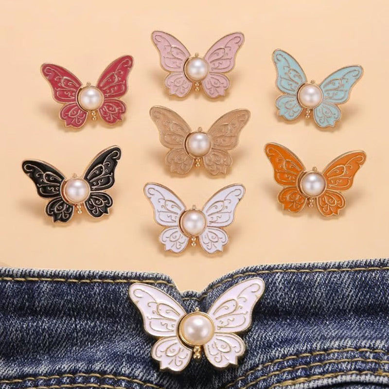 🌸🦋 LAST DAY! BUY 1 GET 1 FREE 🎁💜 Removable Butterfly Waist Adjustment Buckle – No‑Tool, Adjustable Fit for Jeans, Skirts & Dresses, Creates Hourglass Shape ✨👗💃