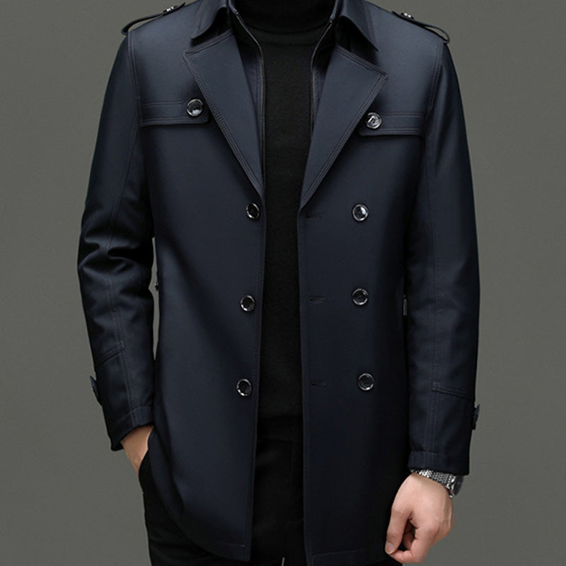 🔥Men's Medium-Length Trench Coat with Detachable Inner