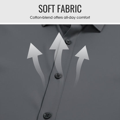 ⏰Men's Solid Color Lapel Long Sleeve Button-Down Shirts