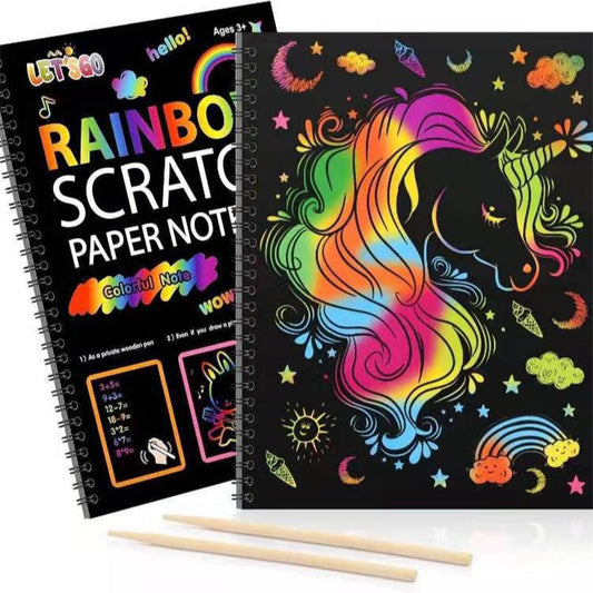 ⏳Limited-time 41% off⏰ Rated 5/5 by 10,000+ Users Creative Rainbow Scratch Art Notebook