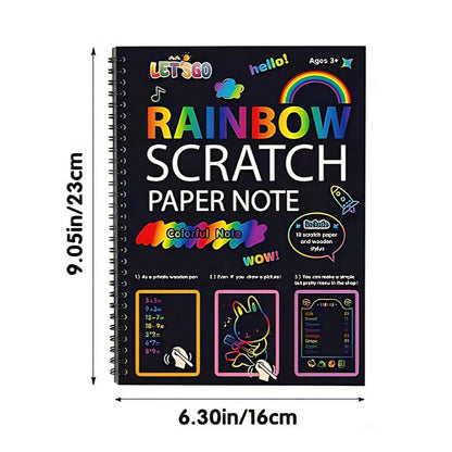 ⏳Limited-time 41% off⏰ Rated 5/5 by 10,000+ Users Creative Rainbow Scratch Art Notebook
