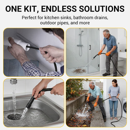 🚿 HOT SALE! ⚡ High-Pressure Sewer Jetter Hose with Nozzle – Strong Pressure Cleaning, Flexible & Durable, Anti-Kink Design, Universal Compatibility for Pipeline & Sewer Unblocking 🛠️