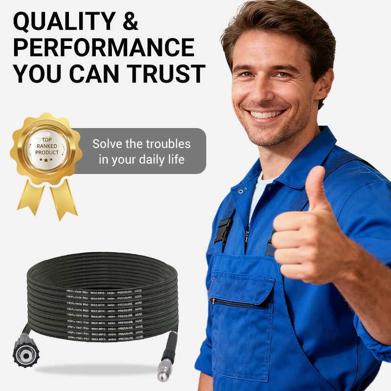 🚿 HOT SALE! ⚡ High-Pressure Sewer Jetter Hose with Nozzle – Strong Pressure Cleaning, Flexible & Durable, Anti-Kink Design, Universal Compatibility for Pipeline & Sewer Unblocking 🛠️