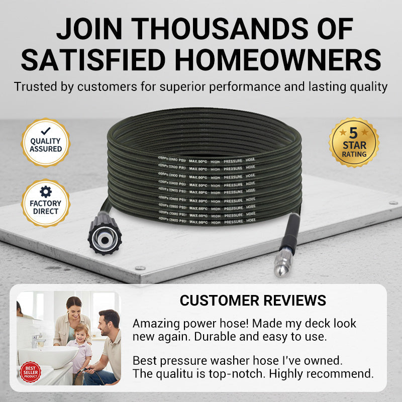 🚿 HOT SALE! ⚡ High-Pressure Sewer Jetter Hose with Nozzle – Strong Pressure Cleaning, Flexible & Durable, Anti-Kink Design, Universal Compatibility for Pipeline & Sewer Unblocking 🛠️