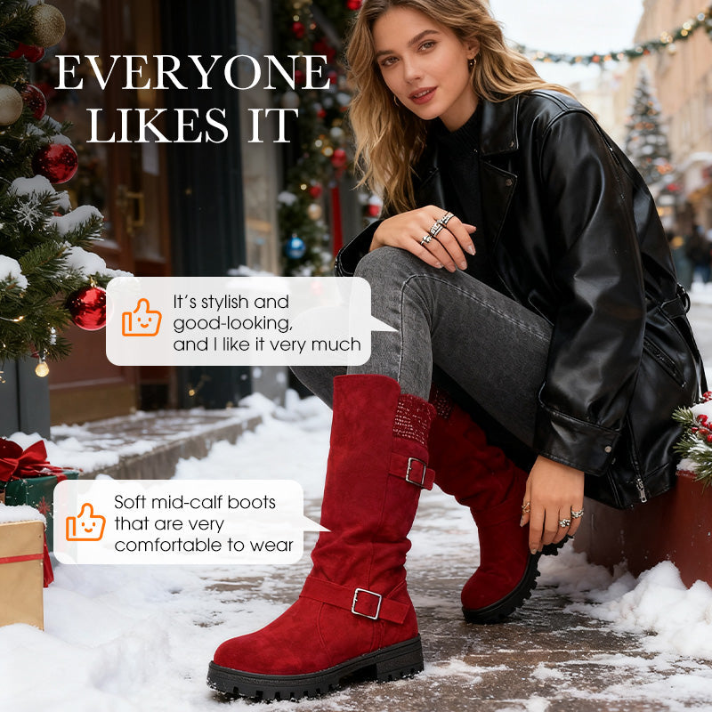 💖Black Friday Mega Deal – 50% off!💖Women's Slouchy Boots, Mid-Calf Length
