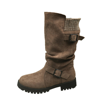 💖Black Friday Mega Deal – 50% off!💖Women's Slouchy Boots, Mid-Calf Length