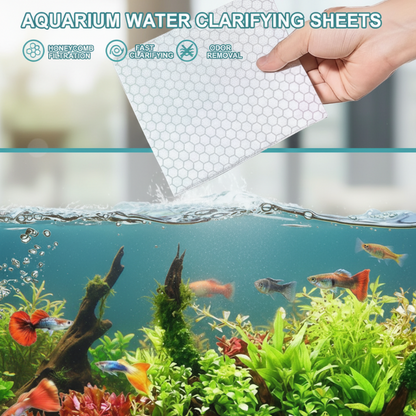 ✨ AQUARIUM CLARIFYING SHEETS - Crystal Clear Water in 24 Hours, Removes Odors and Impurities, Safe for All Fish and Plants 🌿🔮