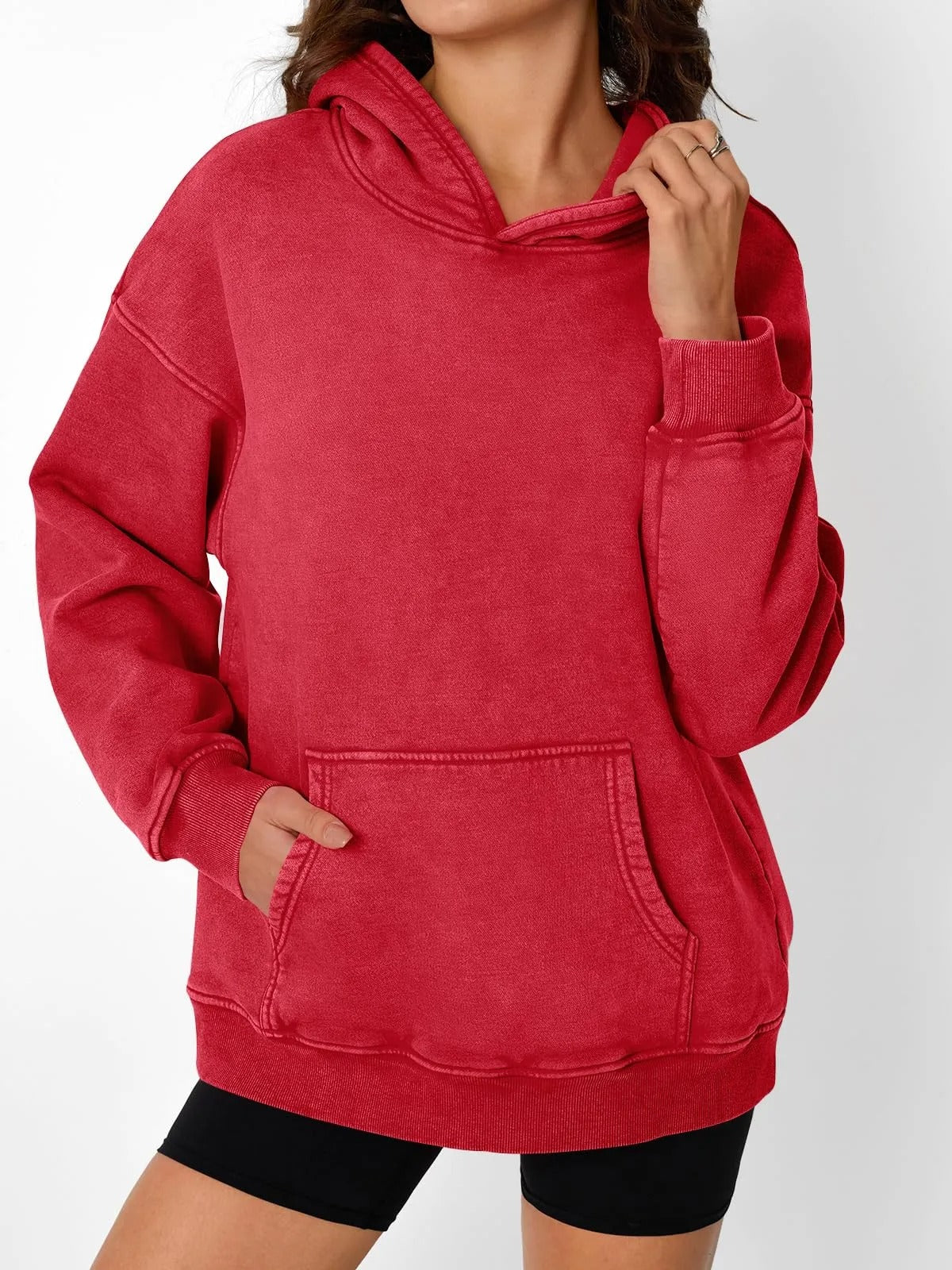 🔥LAST DAY SALE 49% OFF!!💥🎁Womens Acid Wash Hoodie Oversized Long Sleeve Fall Fashion Sweatshirts