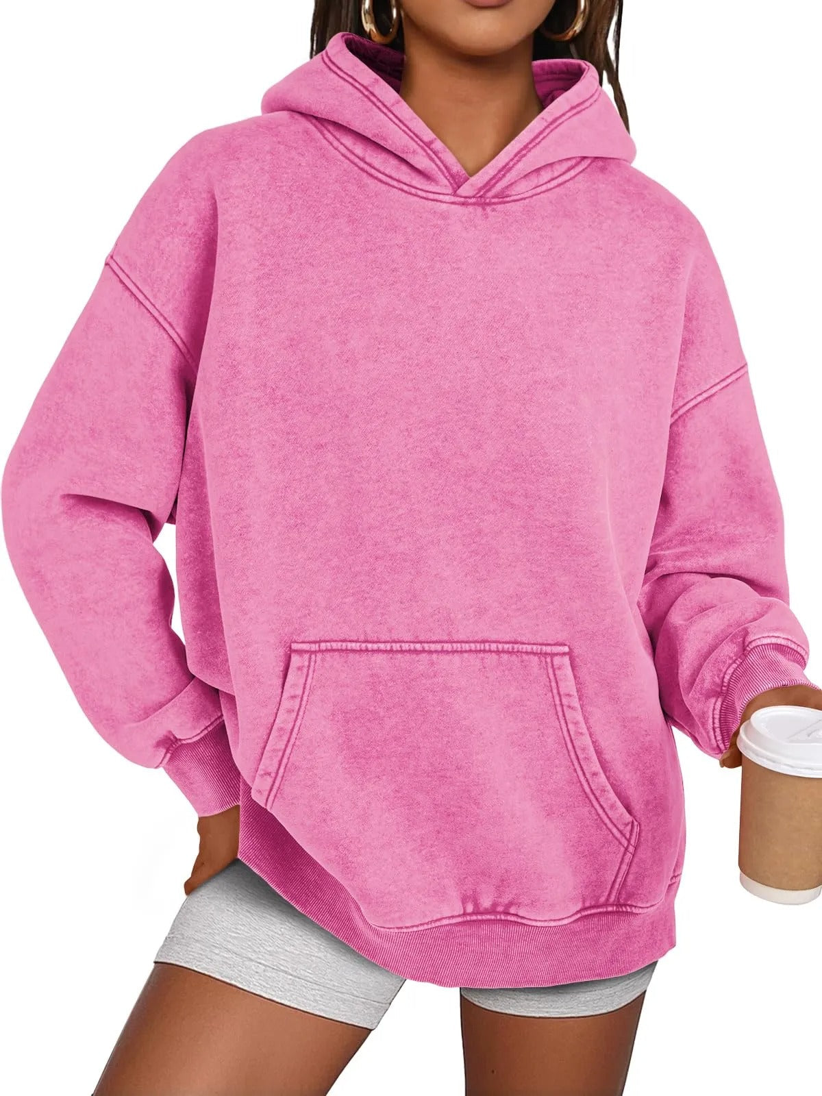 🔥LAST DAY SALE 49% OFF!!💥🎁Womens Acid Wash Hoodie Oversized Long Sleeve Fall Fashion Sweatshirts