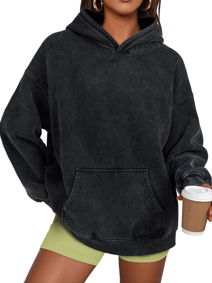 🔥LAST DAY SALE 49% OFF!!💥🎁Womens Acid Wash Hoodie Oversized Long Sleeve Fall Fashion Sweatshirts