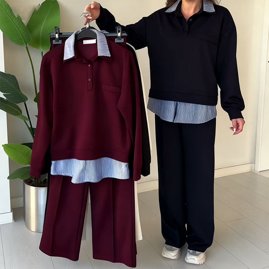 ⏳Limited-time offer⏰ Women's casual two-piece set with long sleeves, top and pants.