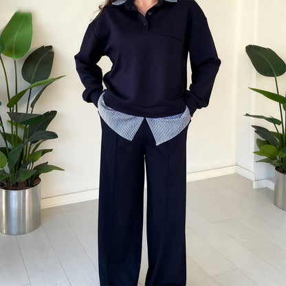 ⏳Limited-time offer⏰ Women's casual two-piece set with long sleeves, top and pants.