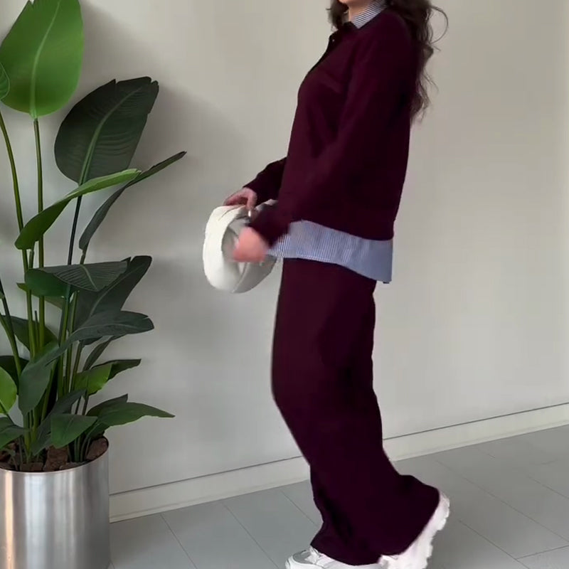⏳Limited-time offer⏰ Women's casual two-piece set with long sleeves, top and pants.