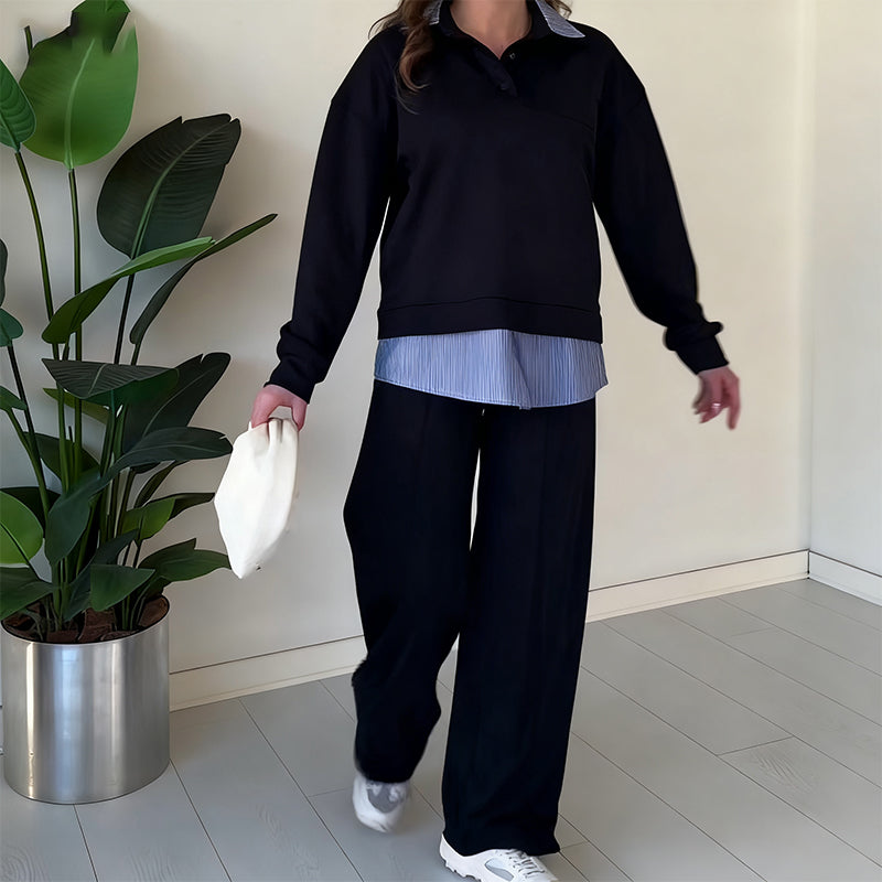 ⏳Limited-time offer⏰ Women's casual two-piece set with long sleeves, top and pants.