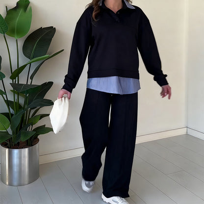 ⏳Limited-time offer⏰ Women's casual two-piece set with long sleeves, top and pants.