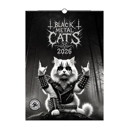 Black Metal Cat Calendar 2026