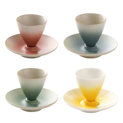 Creative Rotating Ceramic Teacup with Saucer Set