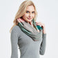 Unisex Stylish Plaids Infinity Scarf with Hidden Zipper