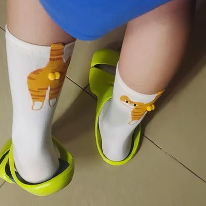 2 Pairs Funny Cat Balls Socks for Men & Women