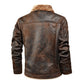 Men's Casual Button-Up Heavy-Duty Warm Leather Jacket