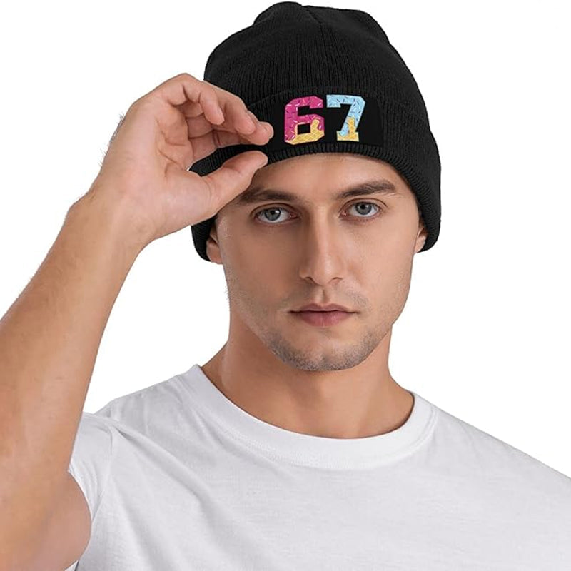 Comfortable & Warm Number 67 Graphic Beanie