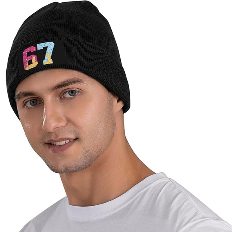 Comfortable & Warm Number 67 Graphic Beanie